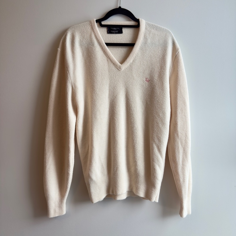 Christian Dior Sweater V-Neck Ivory Unisex